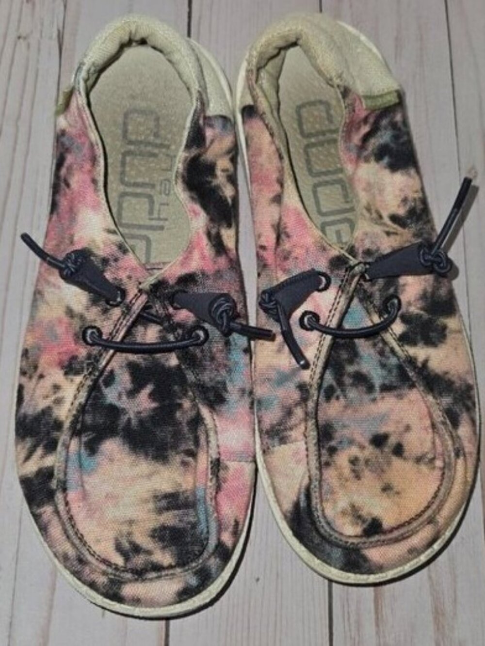 Hey Dude Wendy Tie Dye Shoes Youth 4 Girls Slip On Loafers